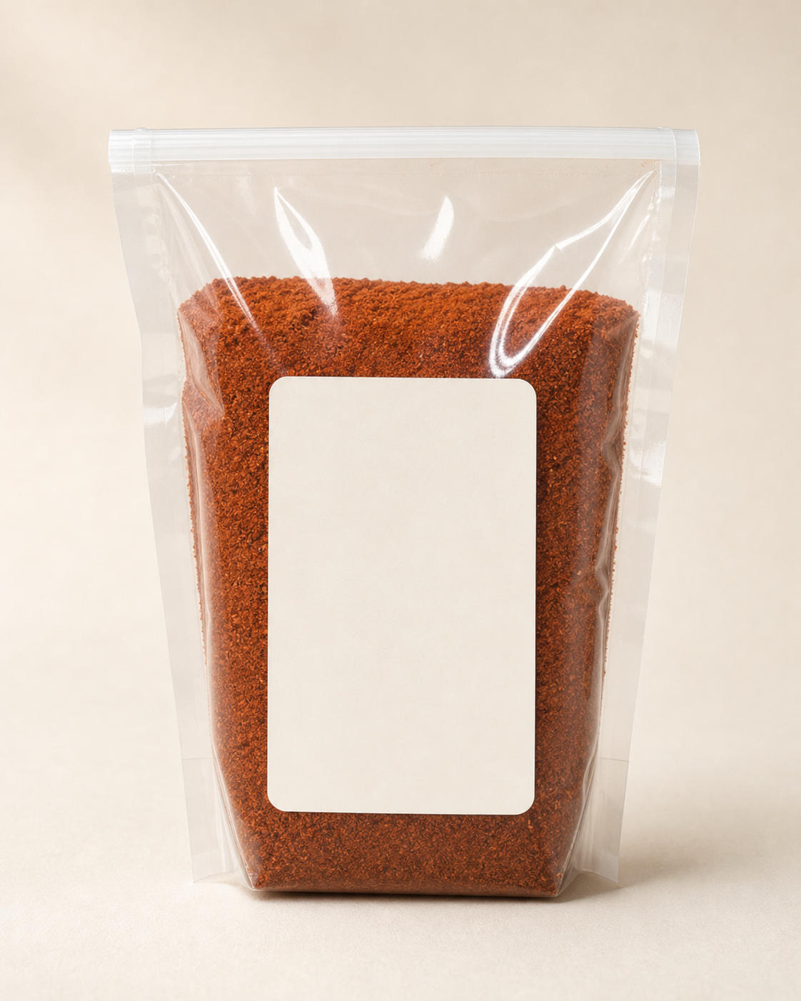 Generated blank-label refill pouch study for Cajun Blackening Blend